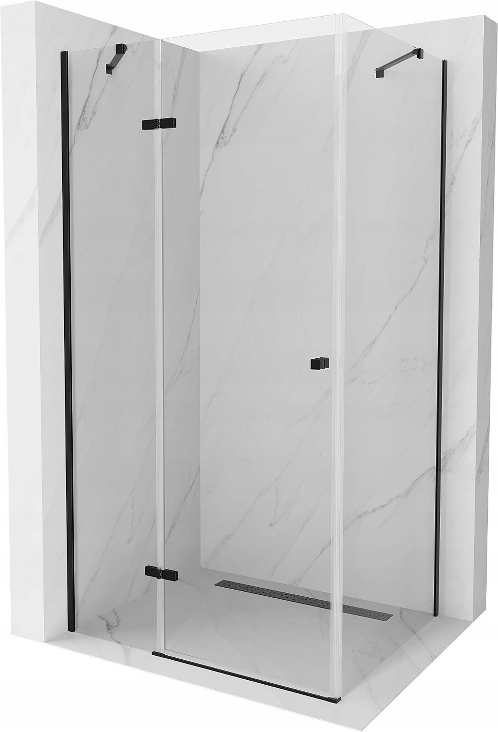 Mexen Roma kabina prysznicowa uchylna 70 x 100 cm, transparent, czarna - 854-070-100-70-00