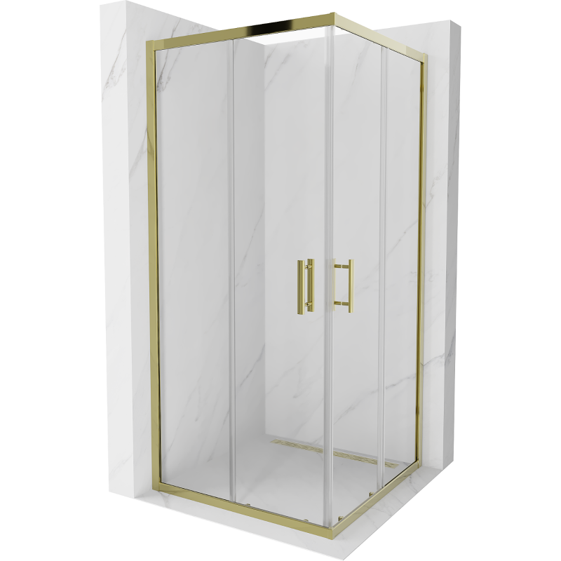 Mexen Rio kabina prysznicowa kwadratowa 90 x 90 cm, transparent, złota -  860-090-090-50-00