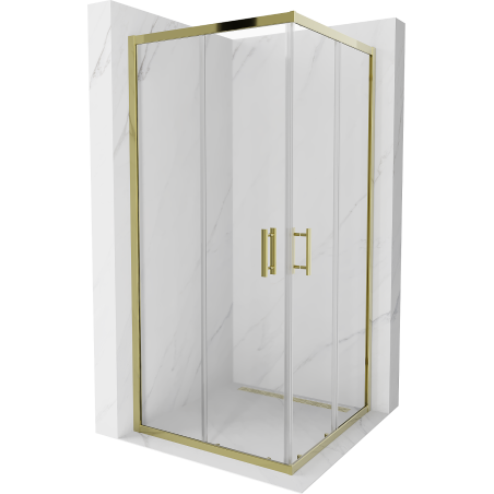 Mexen Rio kabina prysznicowa kwadratowa 90 x 90 cm, transparent, złota -  860-090-090-50-00