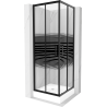 Mexen Rio kabina prysznicowa kwadratowa 70 x 70 cm, pasy, czarna + brodzik Rio, biały - 860-070-070-70-20-4510