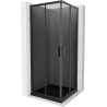 Mexen Rio kabina prysznicowa kwadratowa 90 x 90 cm, grafit, czarna + brodzik Flat, czarny - 860-090-090-70-40-4070B