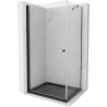 Mexen Pretoria kabina prysznicowa uchylna 70 x 120 cm, transparent, czarna + brodzik Flat, czarny - 852-070-120-70-00-4070B