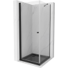 Mexen Pretoria kabina prysznicowa uchylna 100 x 100 cm, transparent, czarna + brodzik Flat, czarny - 852-100-100-70-00-4070B