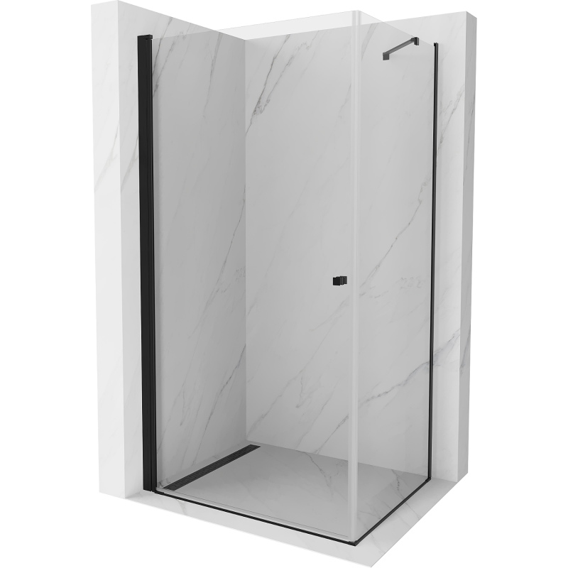 Mexen Pretoria kabina prysznicowa uchylna 100 x 70 cm, transparent, czarna - 852-100-070-70-00