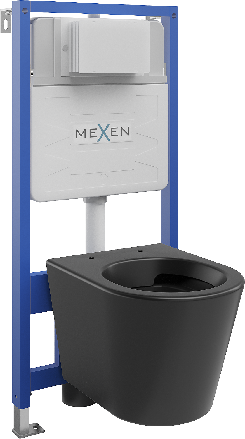 Mexen zestaw podtynkowy WC stelaż Fenix Slim z miską WC Rico, czarny mat - 6103372XX85
