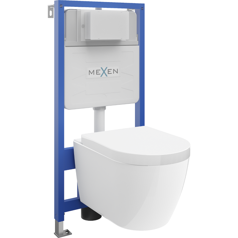 Mexen zestaw podtynkowy WC stelaż Fenix Slim z miską WC Rico i deską wolnoopadającą, biały - 61030478000