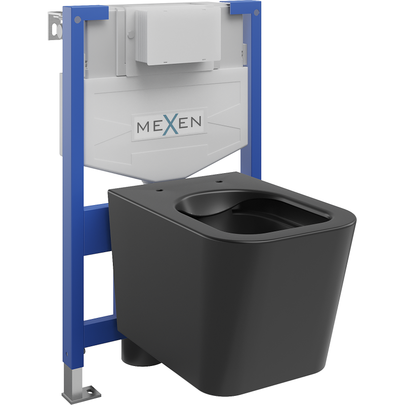 Mexen zestaw podtynkowy WC stelaż Felix XS-F z miską WC Teo, czarny mat - 6803385XX85