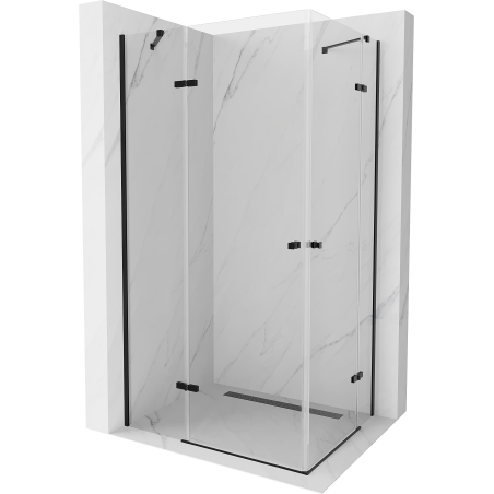 Mexen Roma Duo kabina prysznicowa uchylna 80 x 70 cm, transparent, czarna - 854-080-070-70-00-02