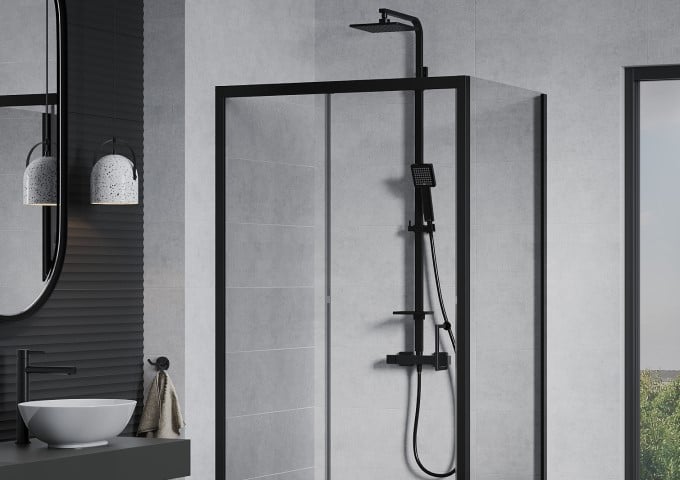 Baterie prysznicowe czarny/chrom