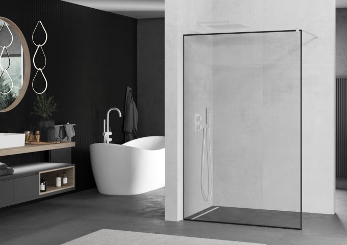 Ścianki prysznicowe czarne